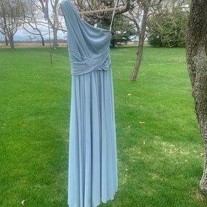 David’s Bridal One-Shoulder Mesh Bridesmaid Dress
